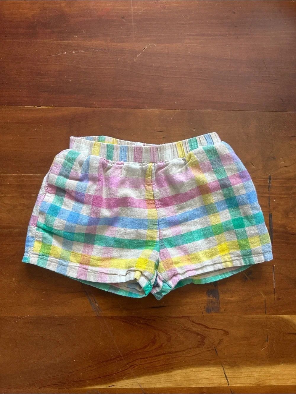 GAP Pastel Plaid Cotton Shorts in Pink, Blue, Yellow, Green